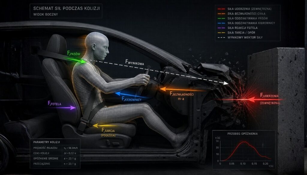 siły podczas wypadku